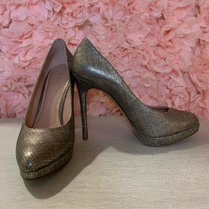 Enzo Angiolini Gold Platform Pumps